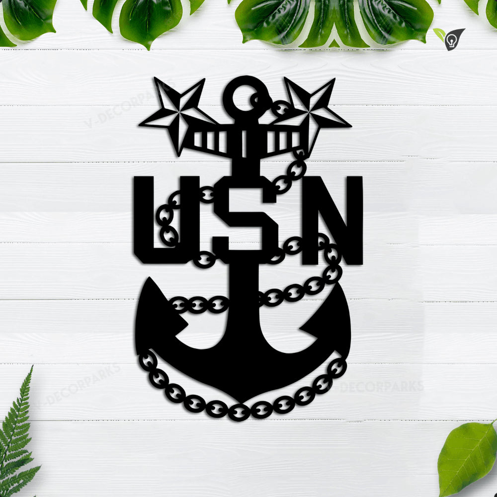 Master Chief Petty Officer Fouled Anchor Silhouette Metal Sign, Cut ...