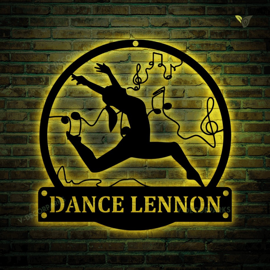 Personalized Jazz Dance Metal Sign With Led Lights, Jazz Dance Metal