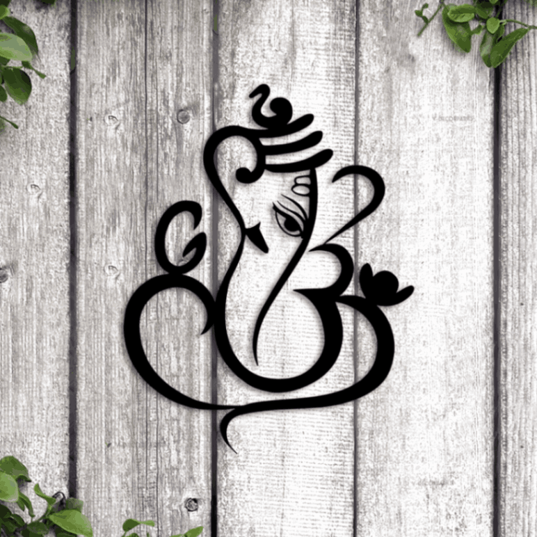 Ganesha Led Lights, Metal Wall Art, Abstract, Metal Wall Hanging Art