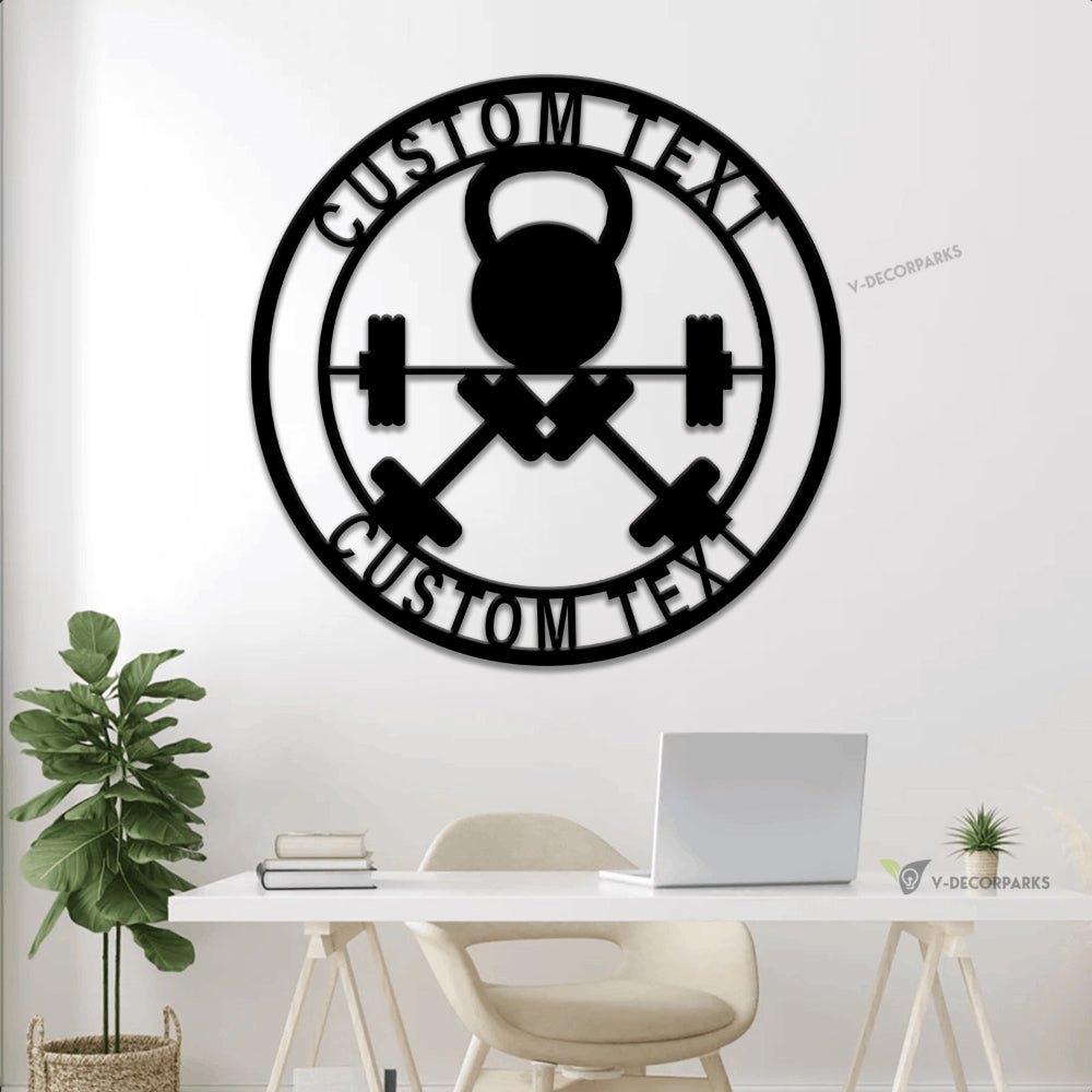 Gym Sign, Personalized Home Gym Sign With Led Lights, Custom Metal Gym ...