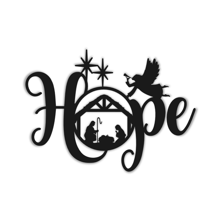 Hope Nativity Metal Sign Wall Decor, Metal Sign Outdoor | Nalaprint