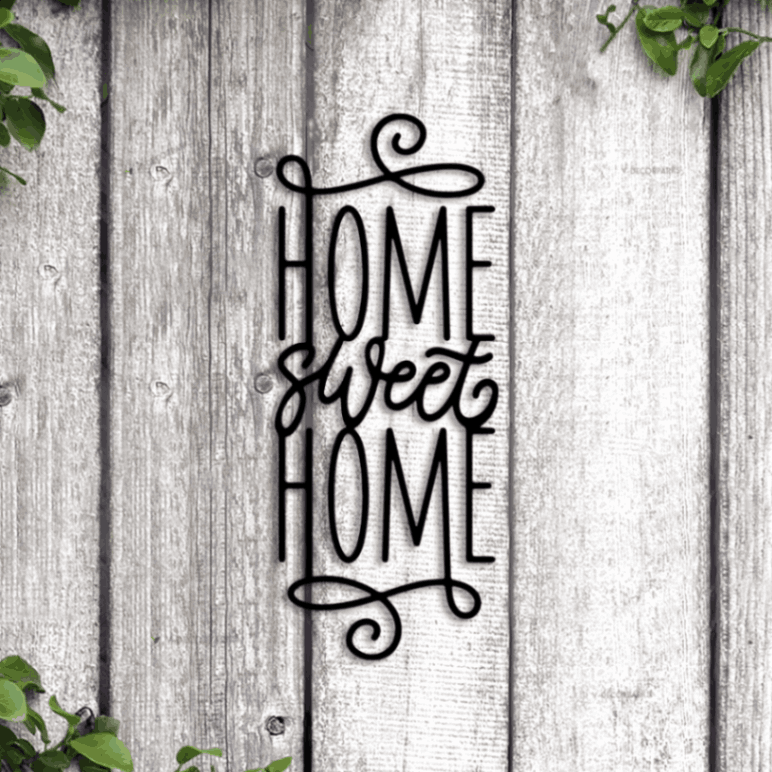 Home Sweet Home Sign With Led Lights, Home Metal Wall Art, Home Sweet