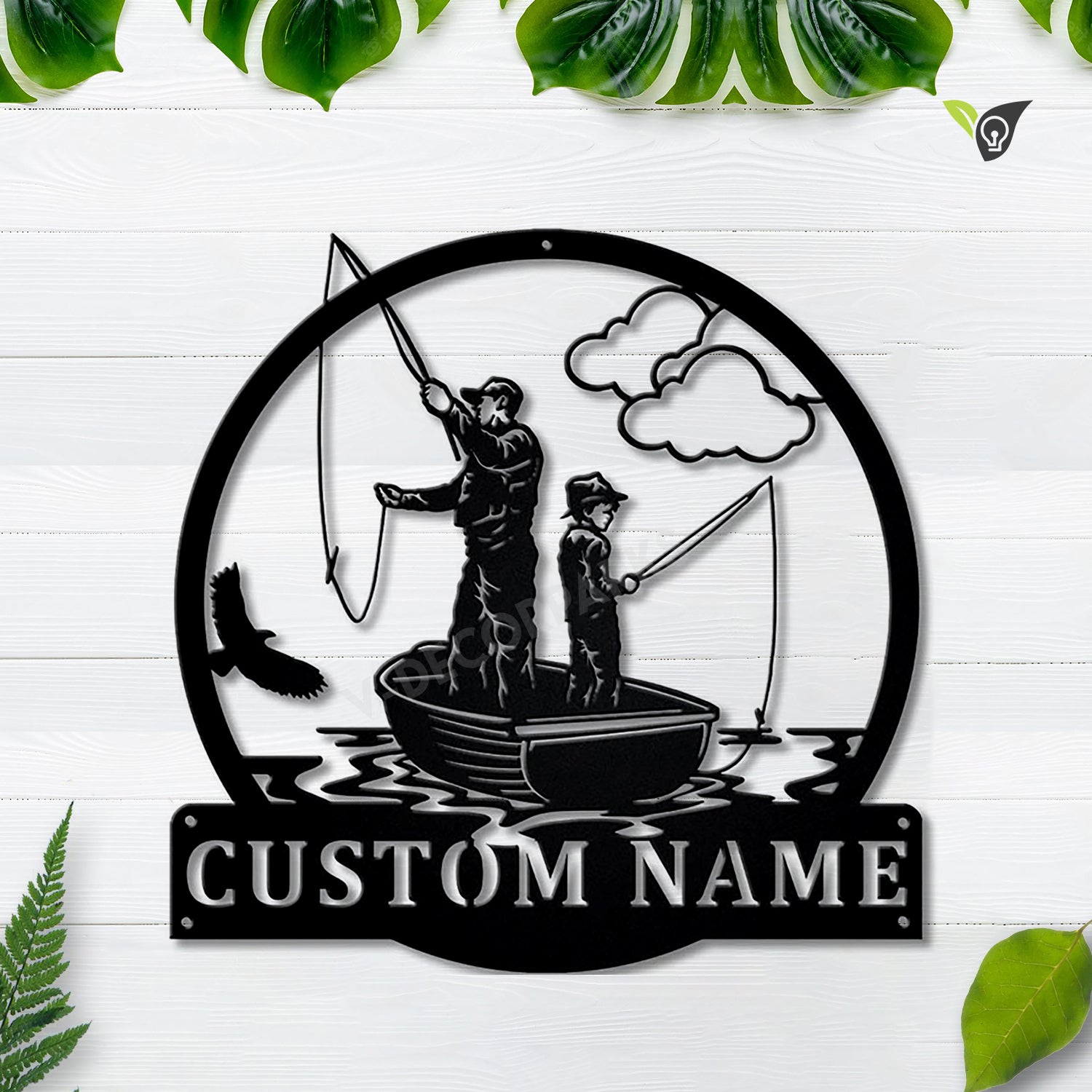 Personalized Fishing Father And Son Monogram Metal Sign Art, Custom Fishing Father & Son Metal Sign, Fishing Gifts For Me, Birthday Gift
