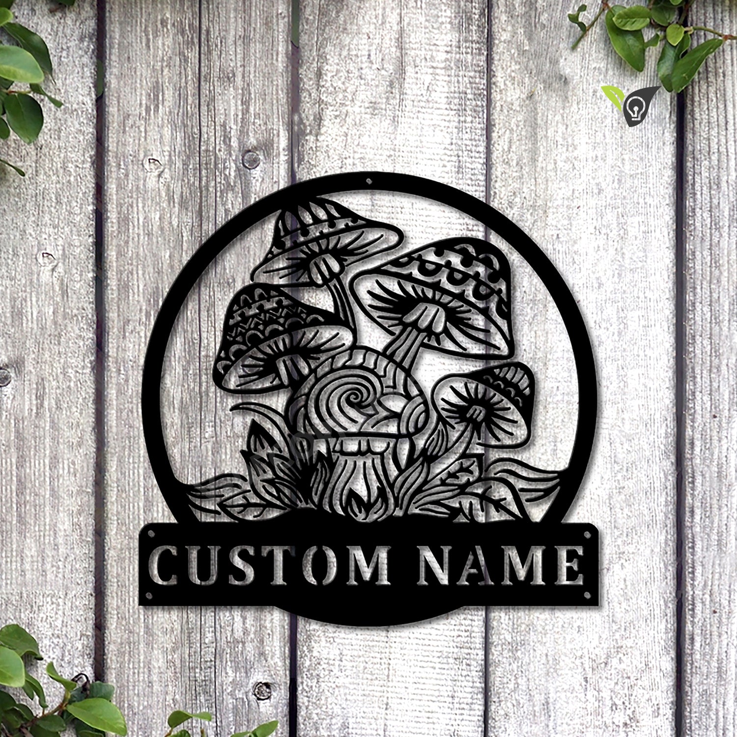 Personalized Mushrooms Monogram Metal Sign Art, Custom Mushrooms Metal Sign, Mushrooms Sign