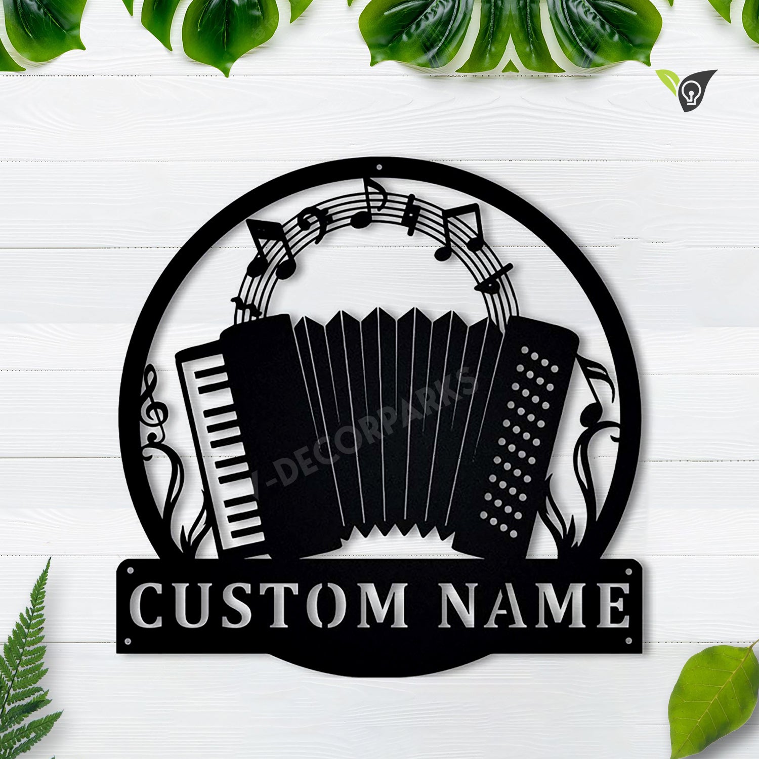Personalized Accordion Metal Sign Art, Custom Accordion Metal Sign