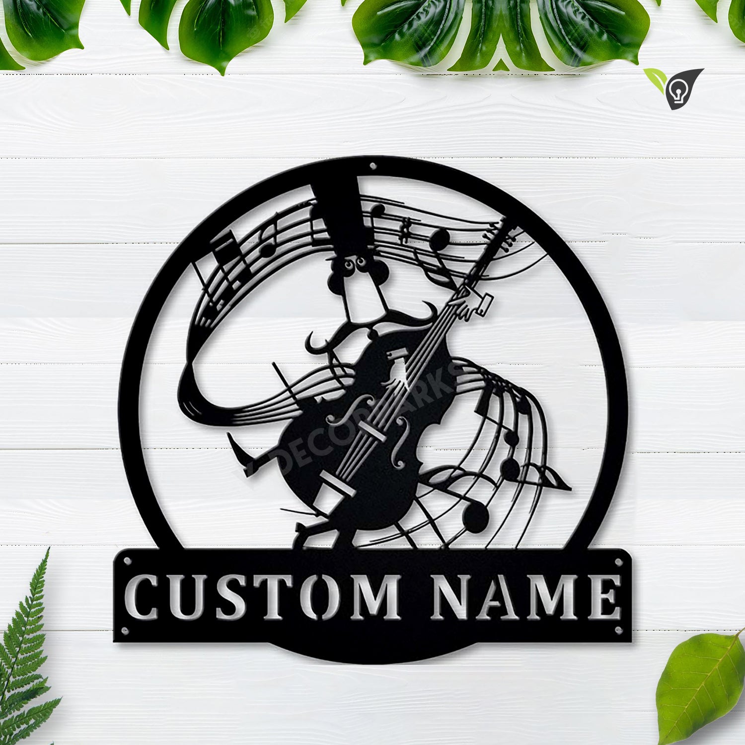 Personalized Double Bass Monogram Metal Sign Art, Custom Double Bass