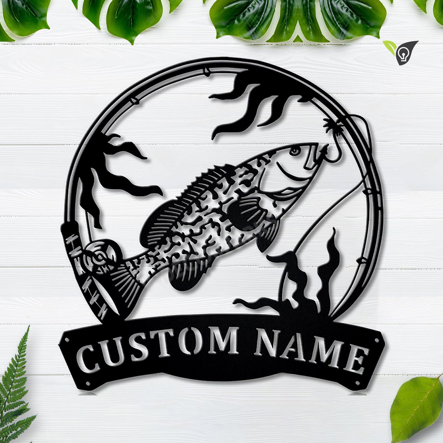 Personalized Grouper Fishing Fish Pole Metal Sign Art, Custom Grouper Fishing Metal Sign