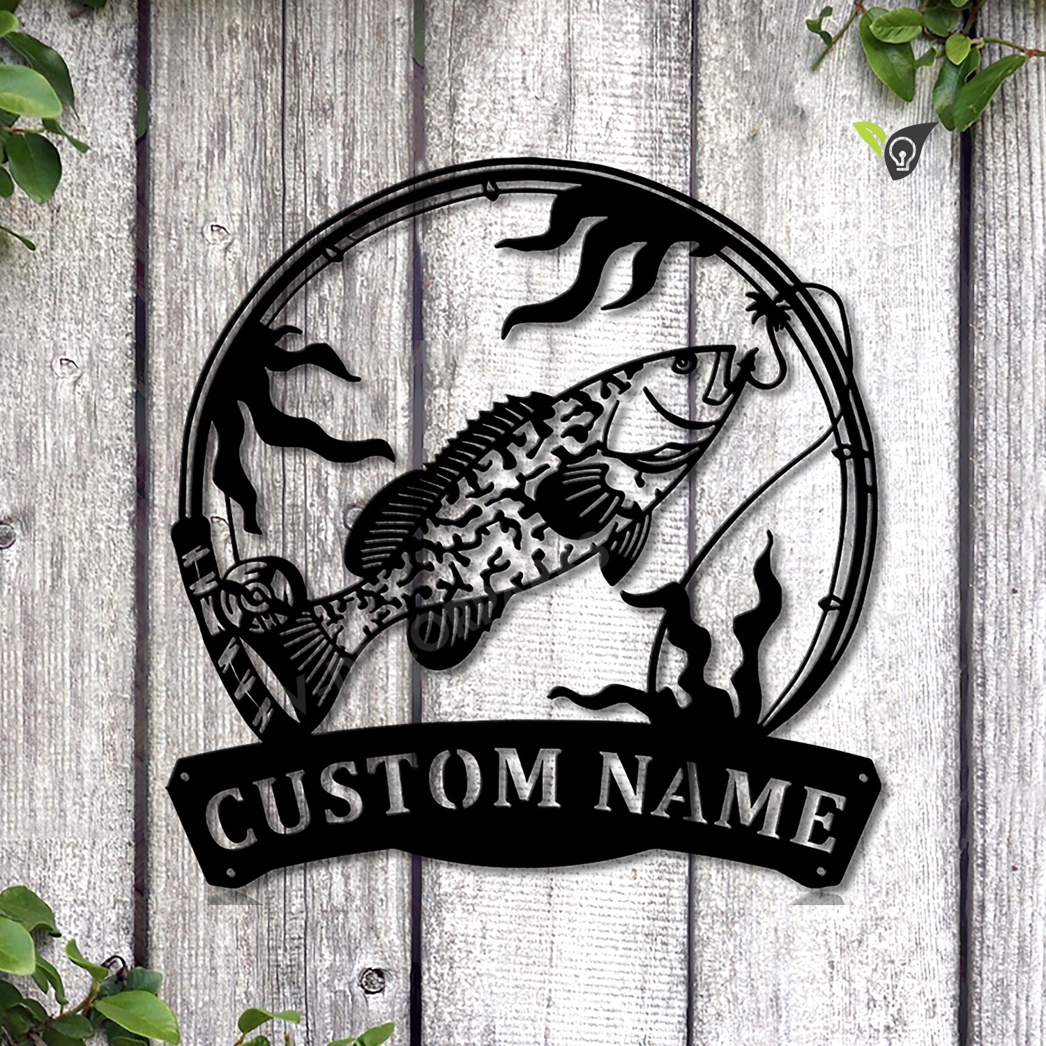 Personalized Grouper Fishing Fish Pole Metal Sign Art, Custom Grouper 