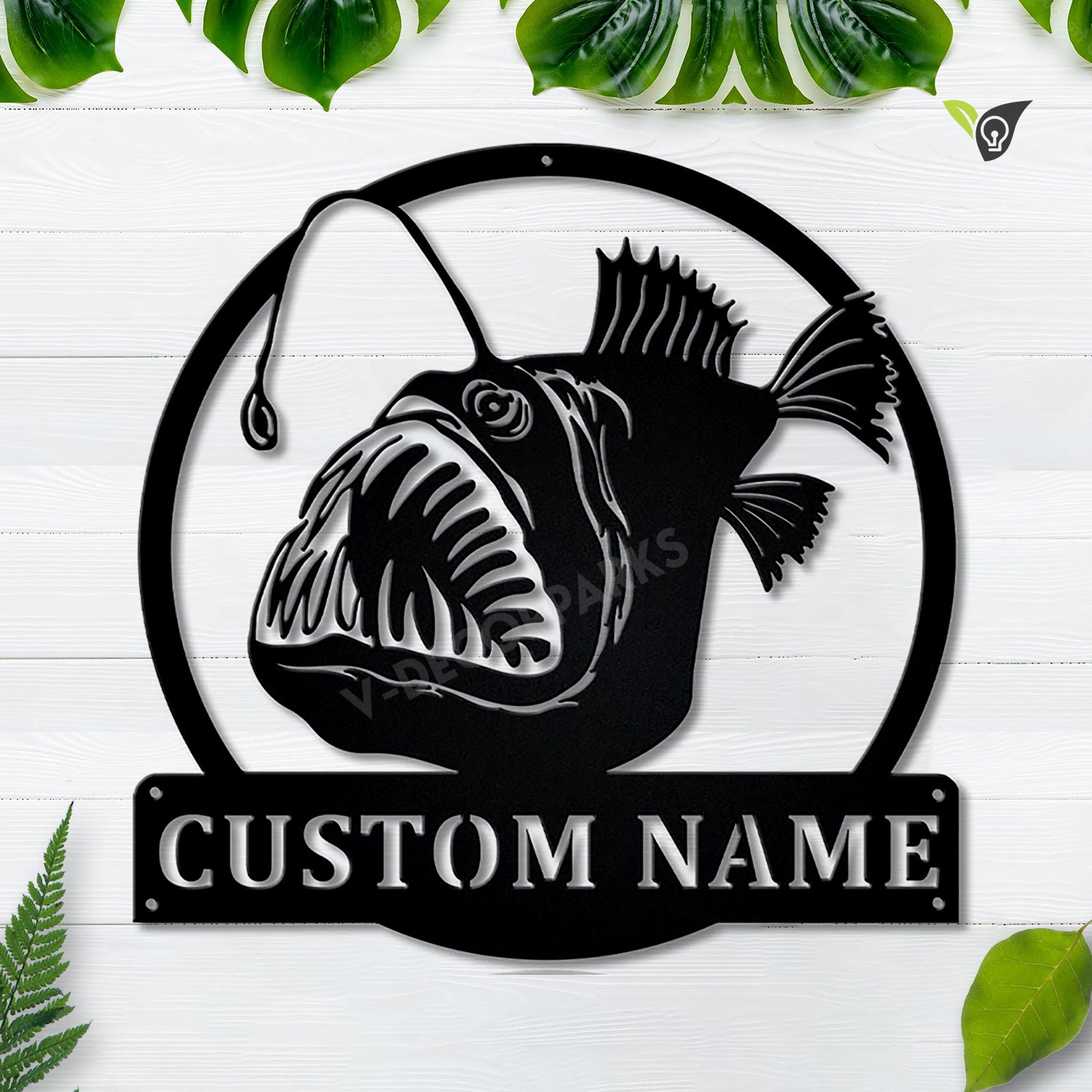 Personalized Anglerfish Fish Metal Sign Art, Custom Anglerfish Fish ...