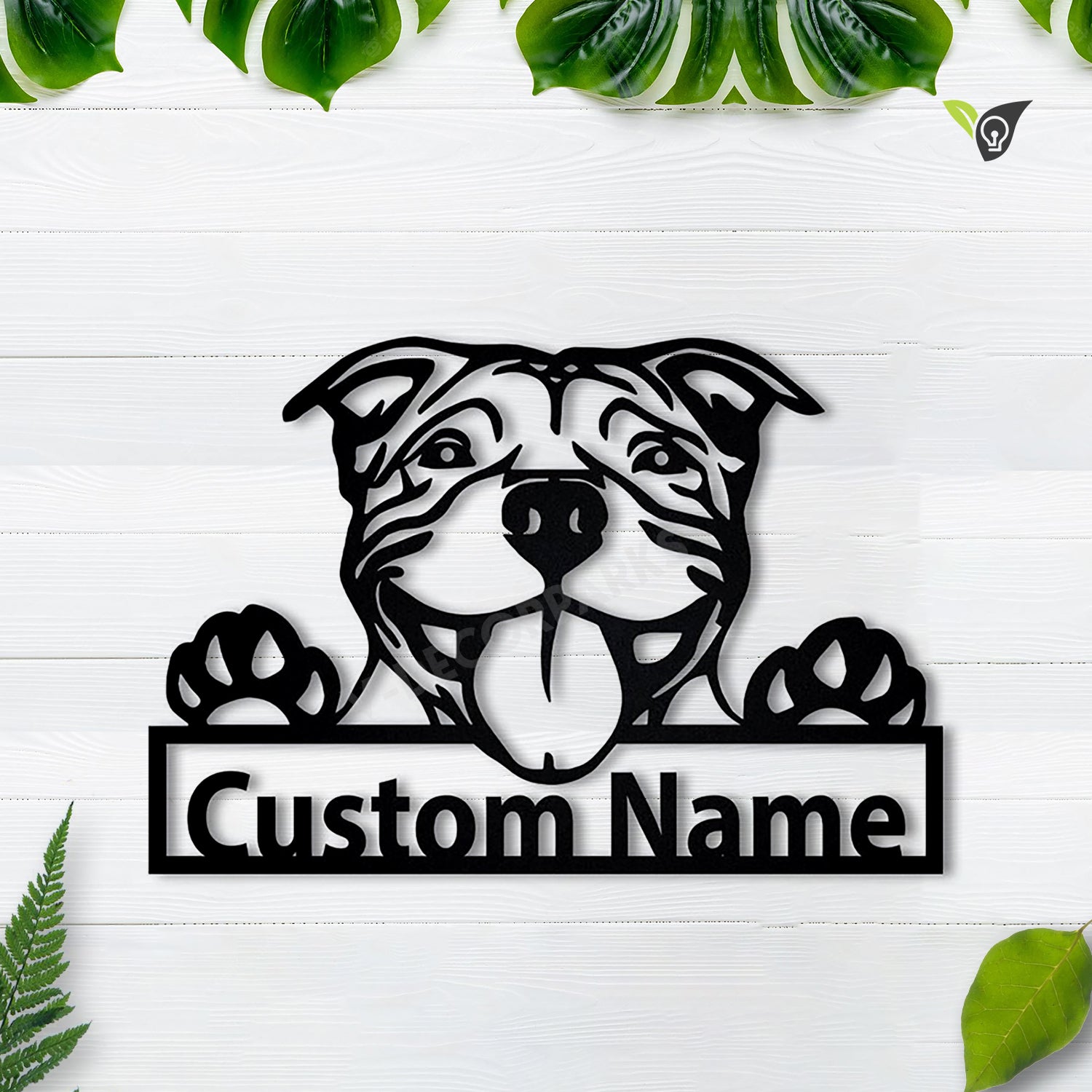 Nome personalizzato personalizzato American Pitbull cane segno di