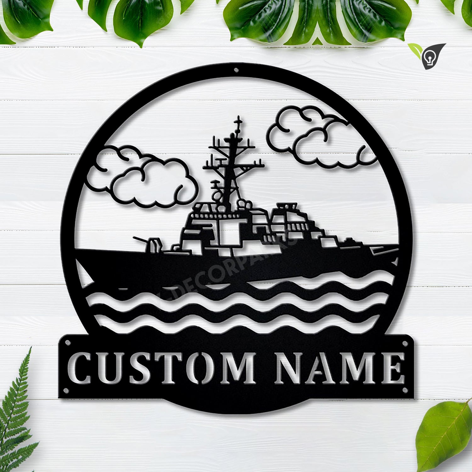 Personalized Destroyer Ship Monogram Metal Sign Art, Custom Destroyer