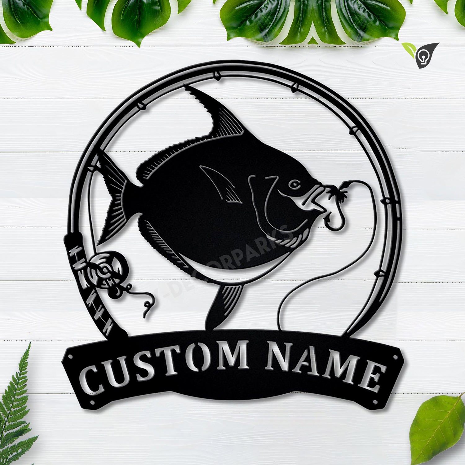 Personalized Opahs Fishing Fish Pole Monogram Metal Sign Art, Opah Fishing Fish Metal Sign, Fishing Lover Sign Decoration For Living Room