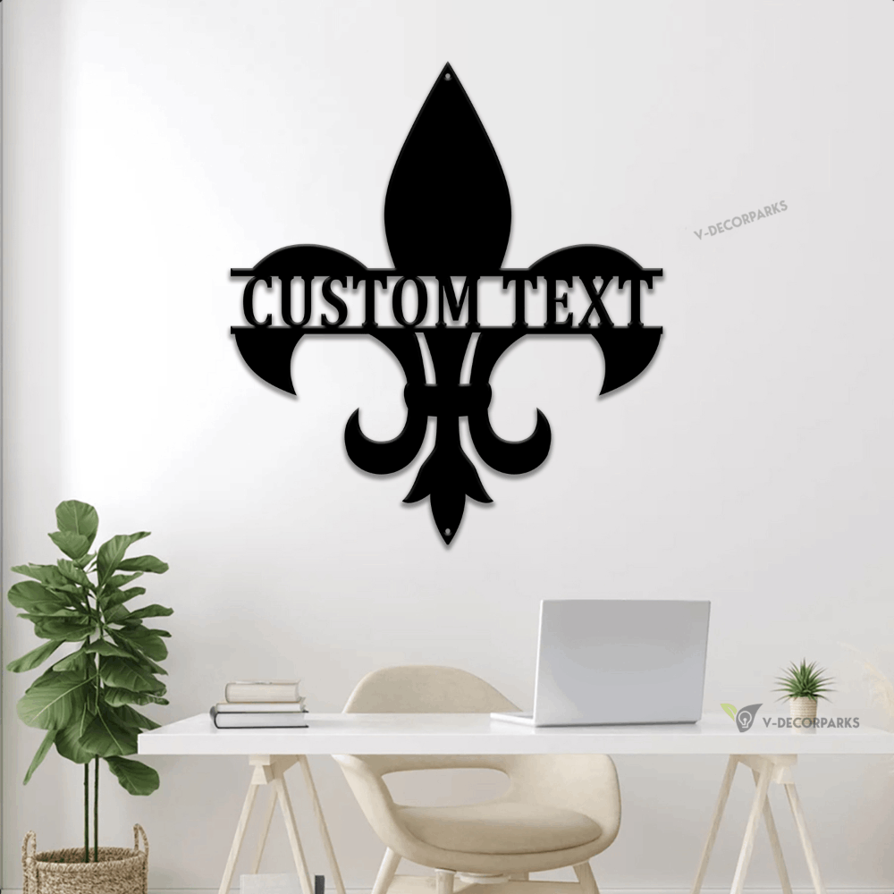 Metal Fleur De Lis Sign With Led Lights, Fleur De Lis Art, Louisiana