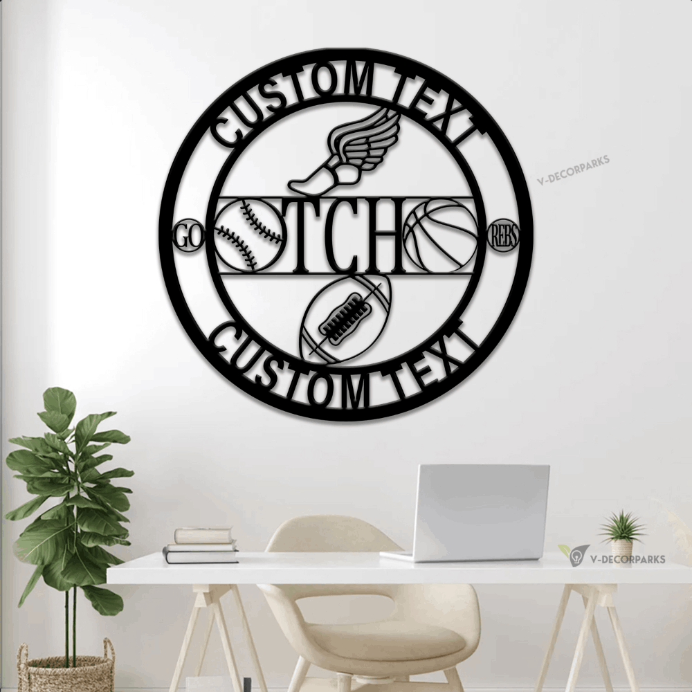 Metal Sports Sign With Led Lights, Custom Sports Sign, Personalized Sports Sign, Highschool