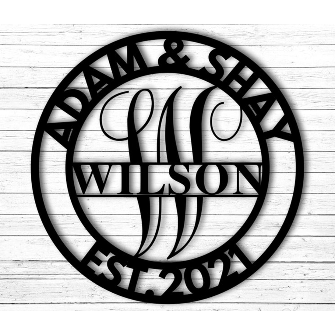 Customized Monogram Metal Wall Art, Family Name Vintage Metal Sign