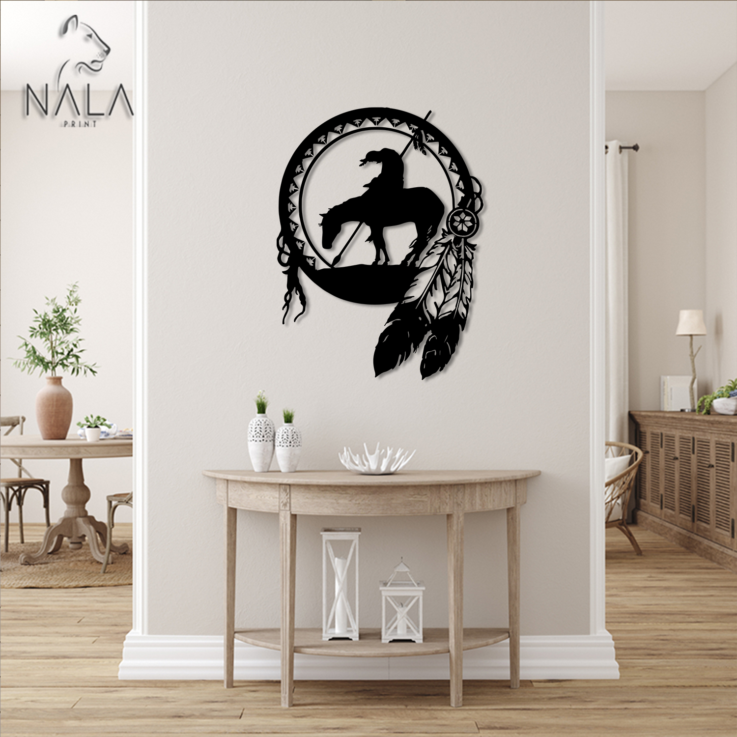 American Indian Warriors Decorative Metal Wall Art, Native American