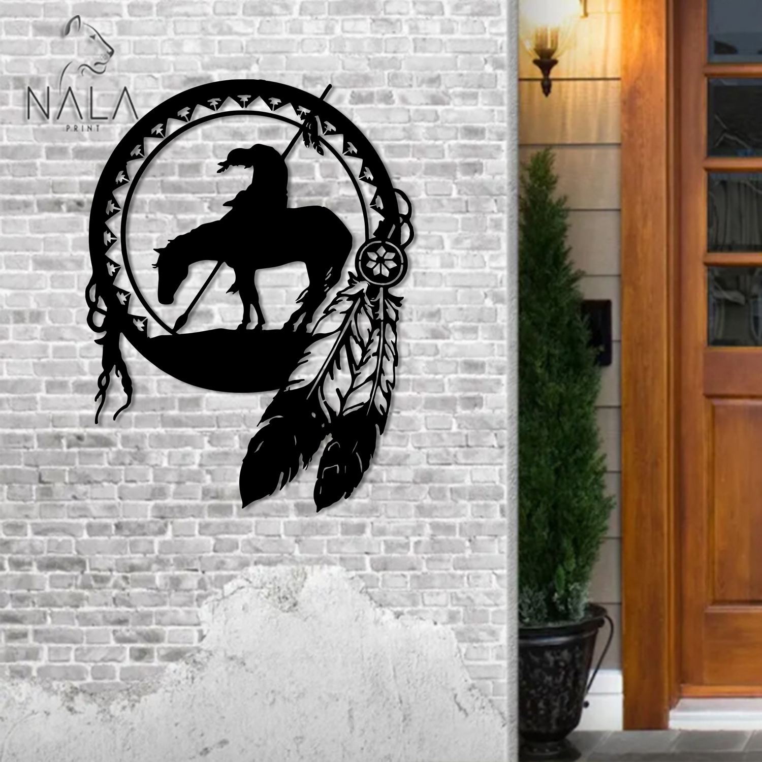 American Indian Warriors Decorative Metal Wall Art, Native American