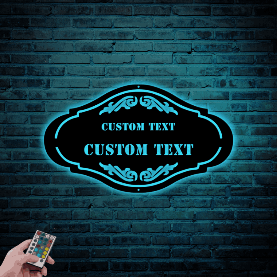 Personalized Address Sign With Led Lights, Custom Metal House Number ...