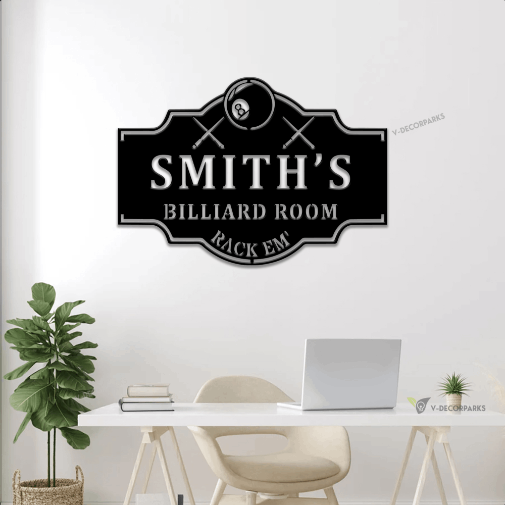 Pool Room Led Lights Sign, Pool Table Sign, Billiard Room Sign, Custom