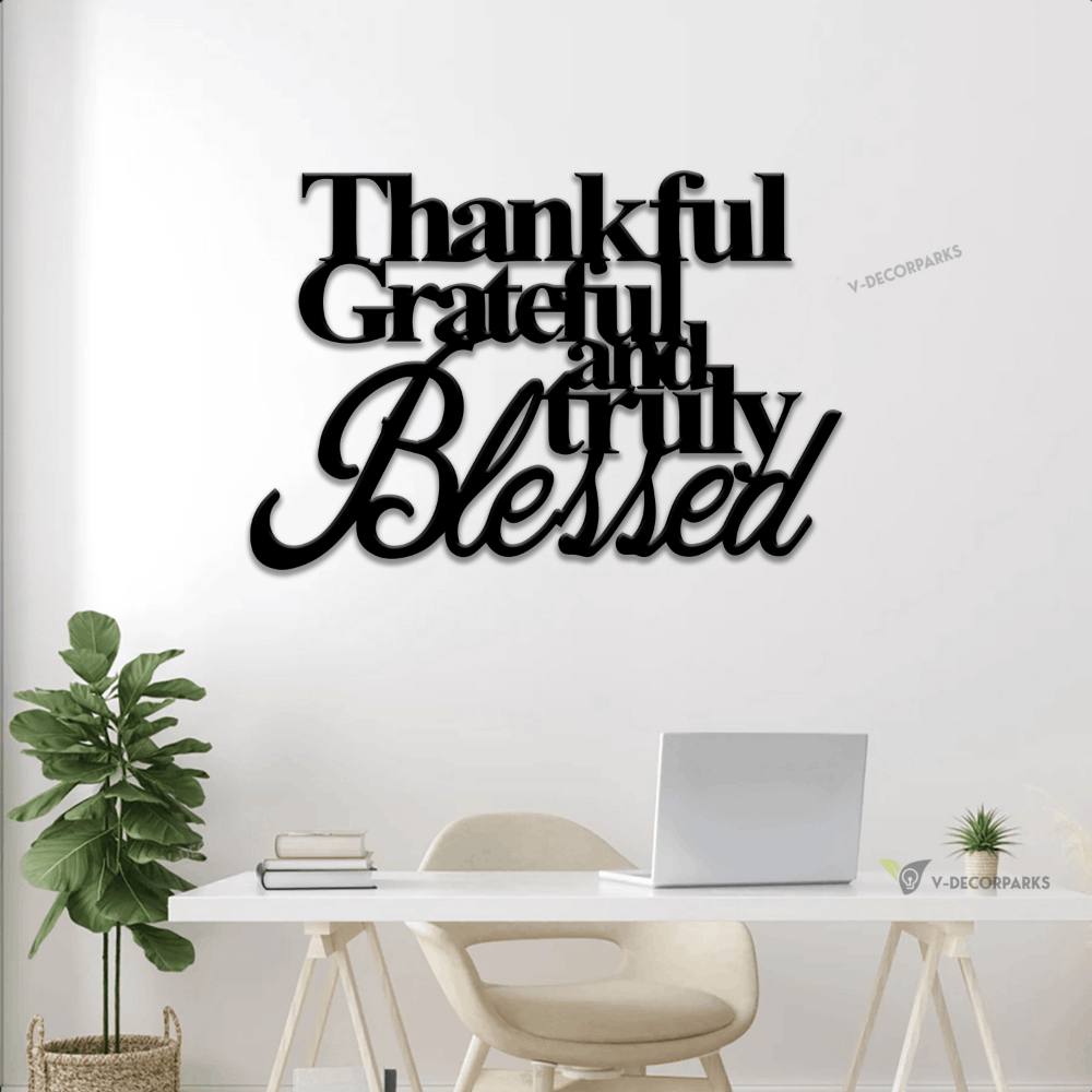 Thankful Grateful And Truly Blessed, Custom Metal Sign With Led Lights ...