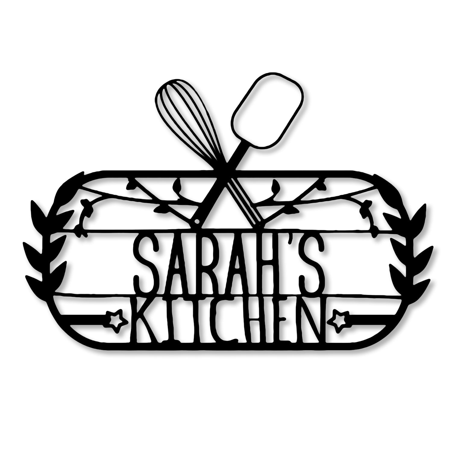 I Love My Kitchen Custom Family Name Metal Sign,metal Monogram Sign