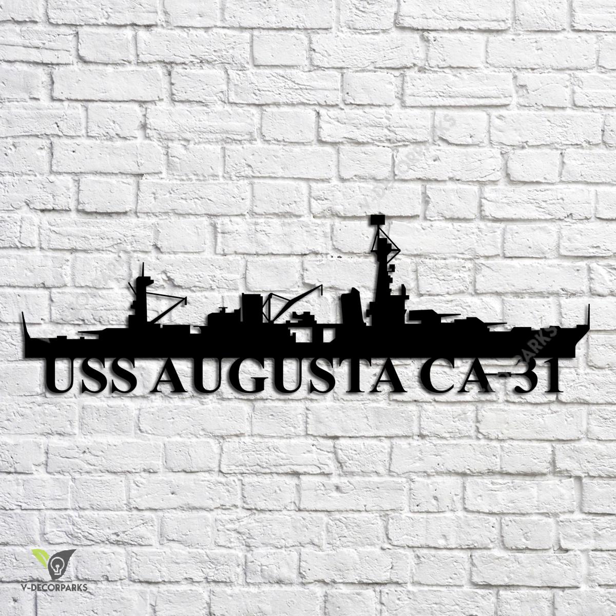 Uss Augusta Ca-31 Navy Ship Metal Art, Navy Ships Silhouette Metal Gift ...