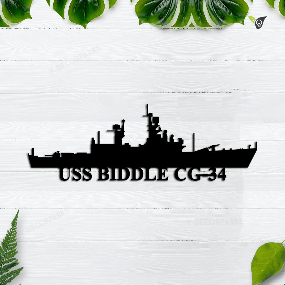Uss Biddle Cg-34 Navy Ships Metal Sign, Battleship Metal Sign, Navy ...