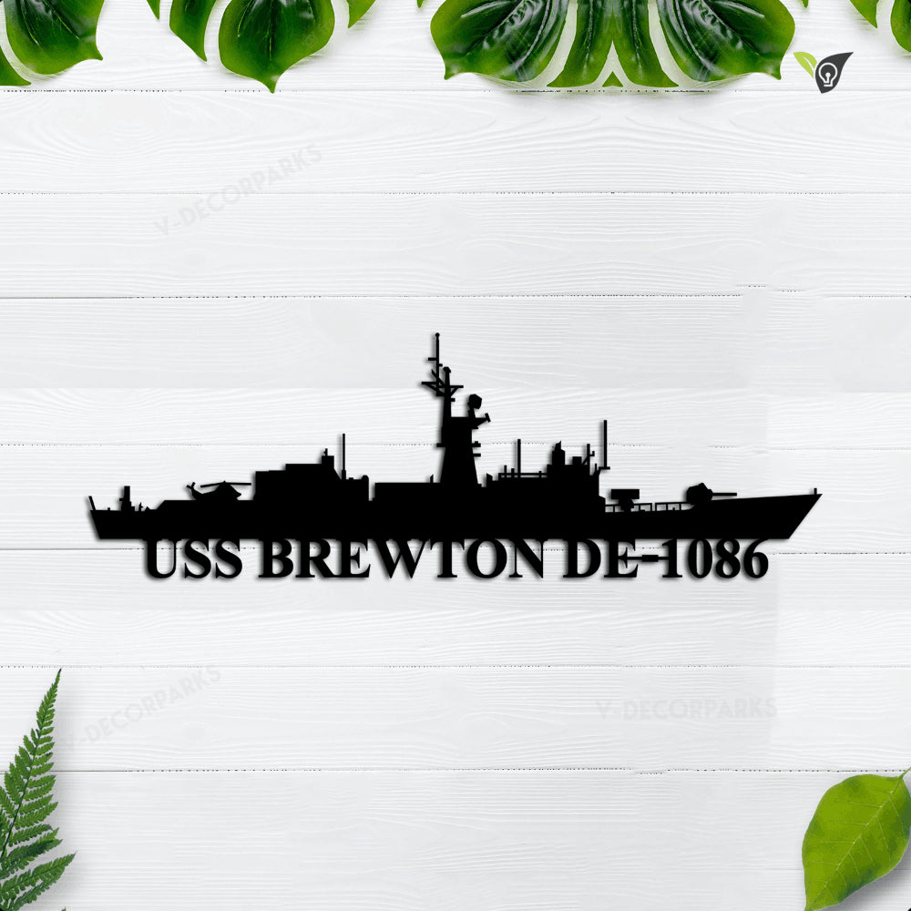 Uss Brewton De-1086 Metal Wall Art, Custom Us Navy Ships Metal Sign ...