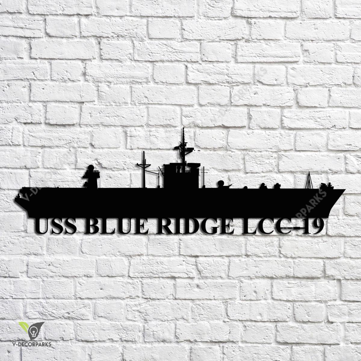 Uss Blue Ridge Lcc-19 Navy Ship Metal Art, Navy Ships Silhouette Metal ...