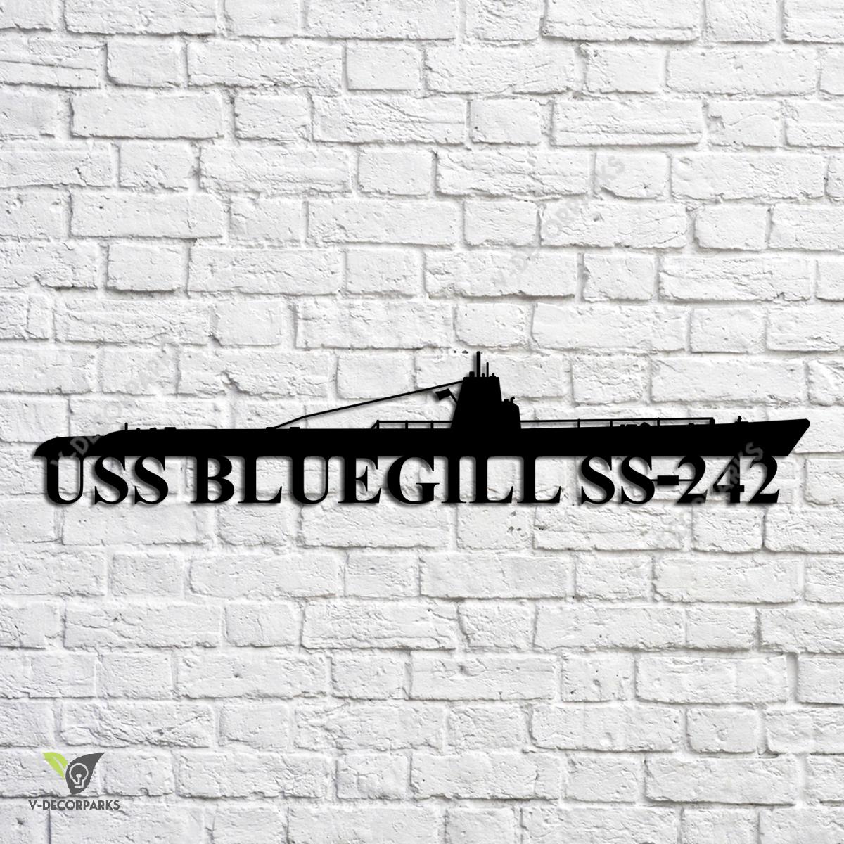 Uss Bluegill Ss 242 Navy Ship Metal Art, Navy Ships Silhouette Metal ...