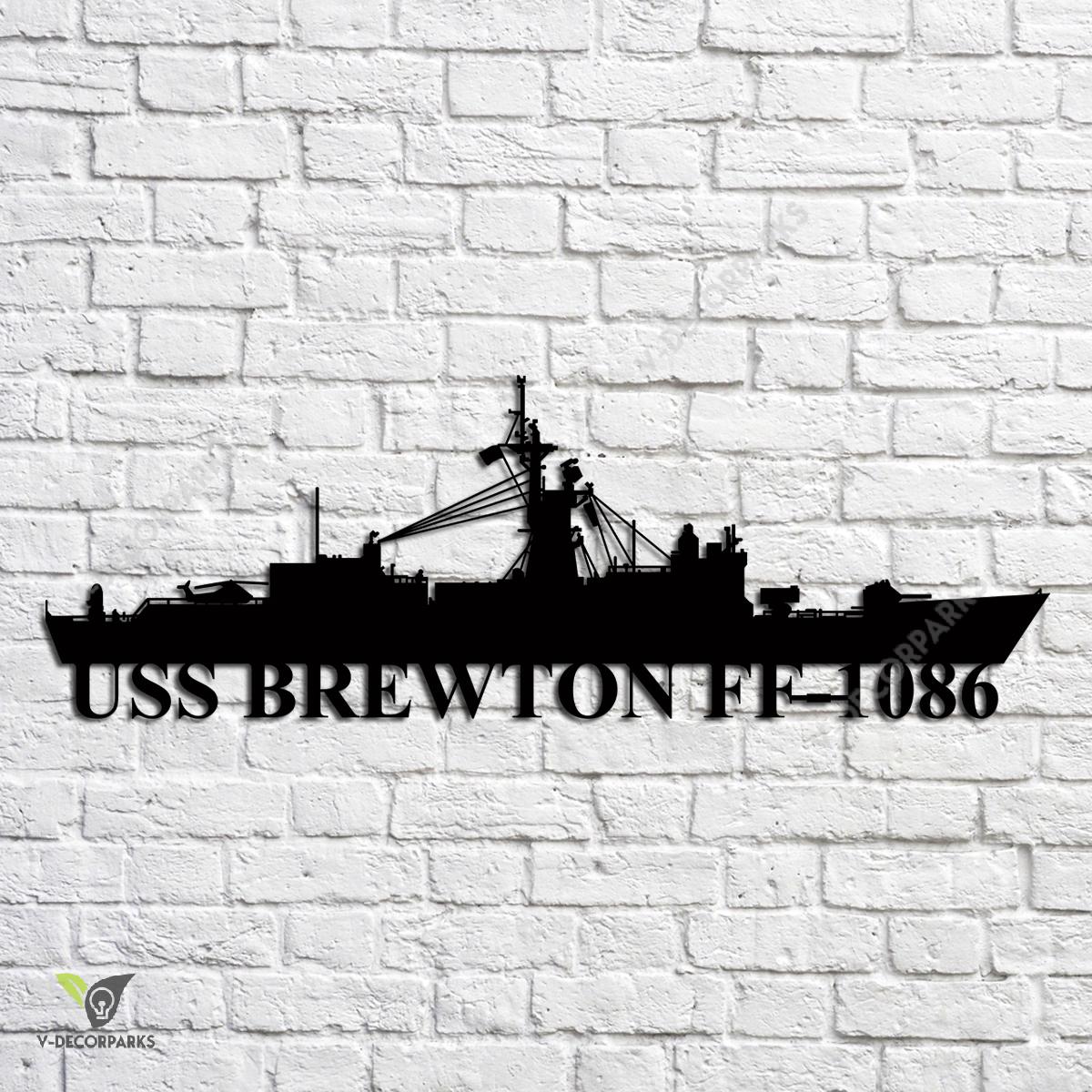 Uss Brewton Ff-1086 Navy Ship Metal Art, Navy Ships Silhouette Metal ...