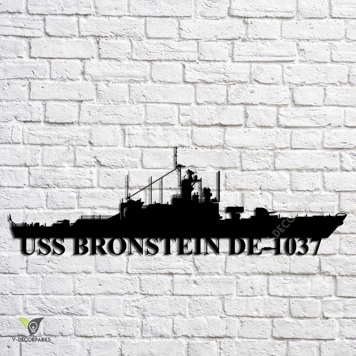 Uss Bronstein De-1037 Navy Ship Metal Art, Navy Ships Silhouette Metal ...