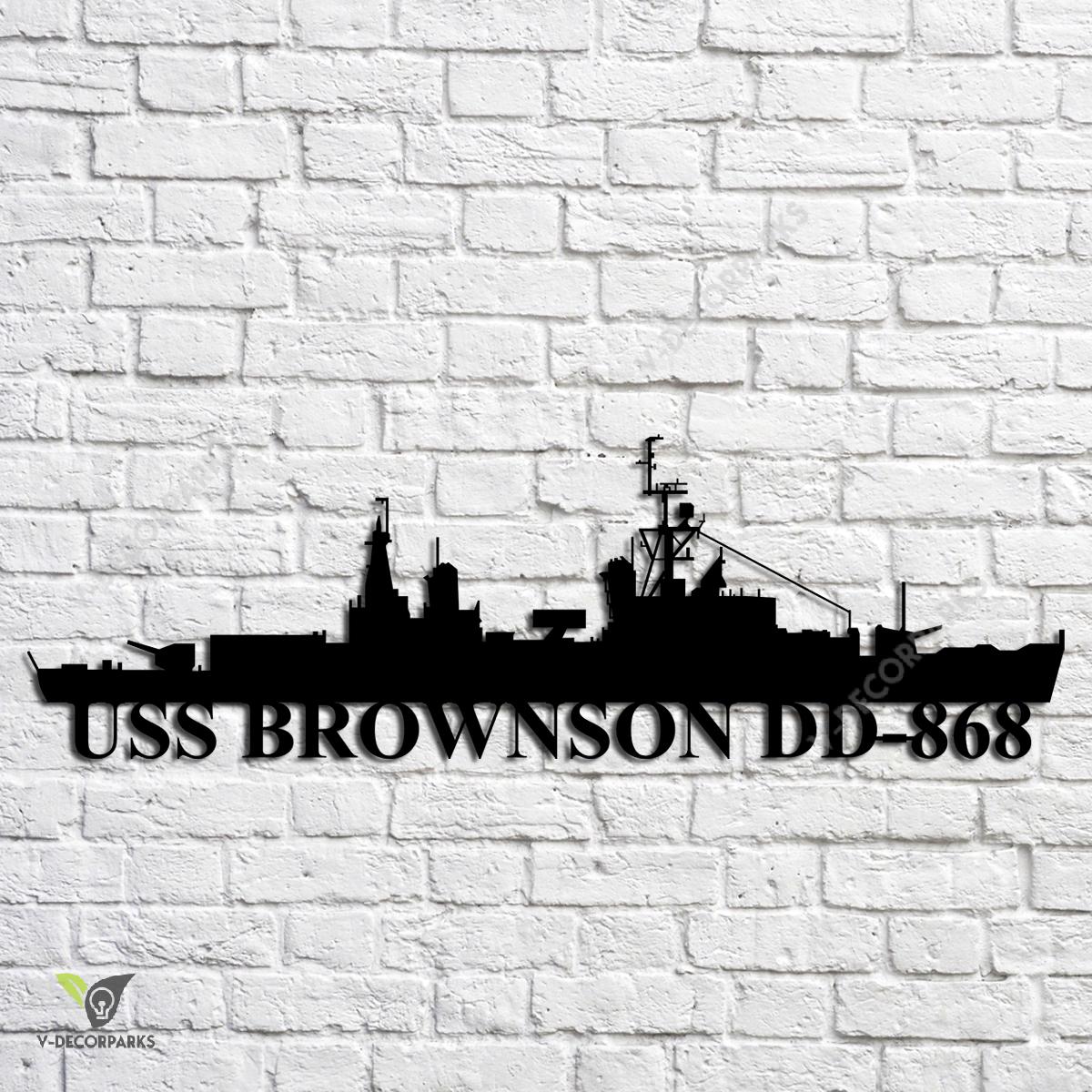 Uss Brownson Dd-868 Navy Ship Metal Art, Navy Ships Silhouette Metal ...