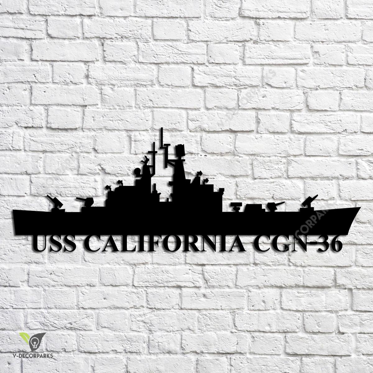 Uss California Cgn-36 Navy Ship Metal Art, Navy Ships Silhouette Metal ...