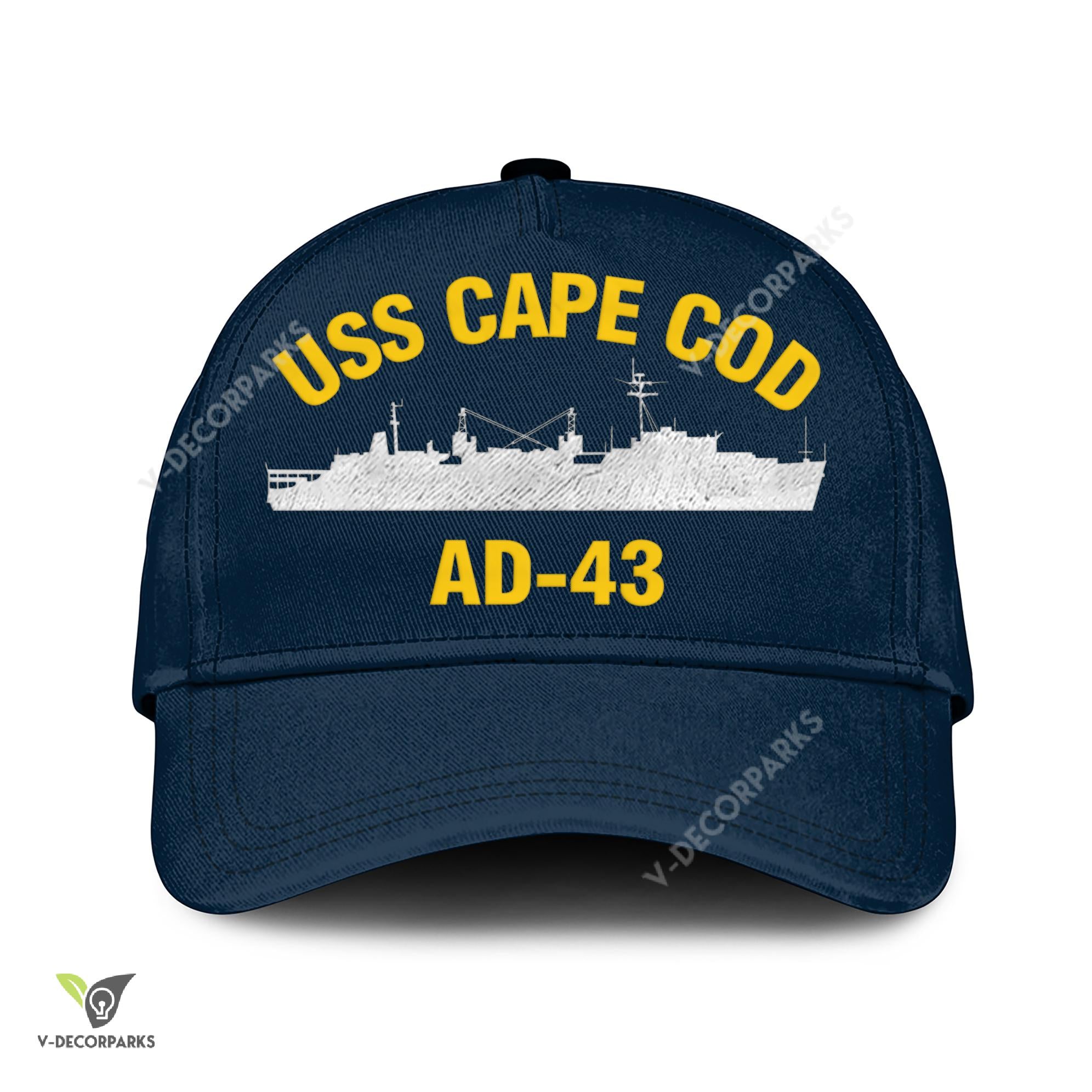 Uss Cape Cod Ad-43 Classic Baseball Cap Gift For Navy Veteran, Custom ...