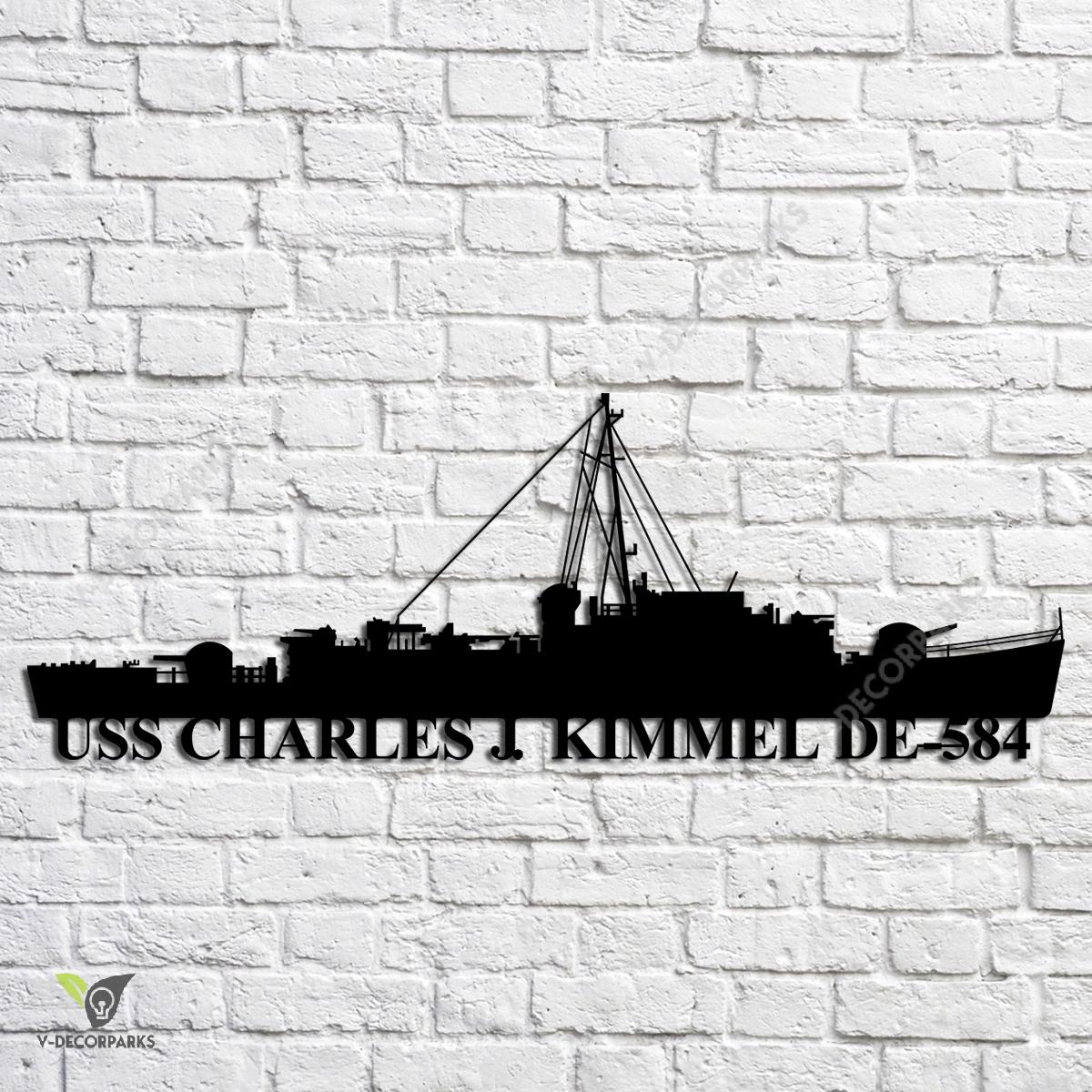 Uss Charles J. Kimmel De-584 Navy Ship Metal Art, Navy Ships Silhouette ...