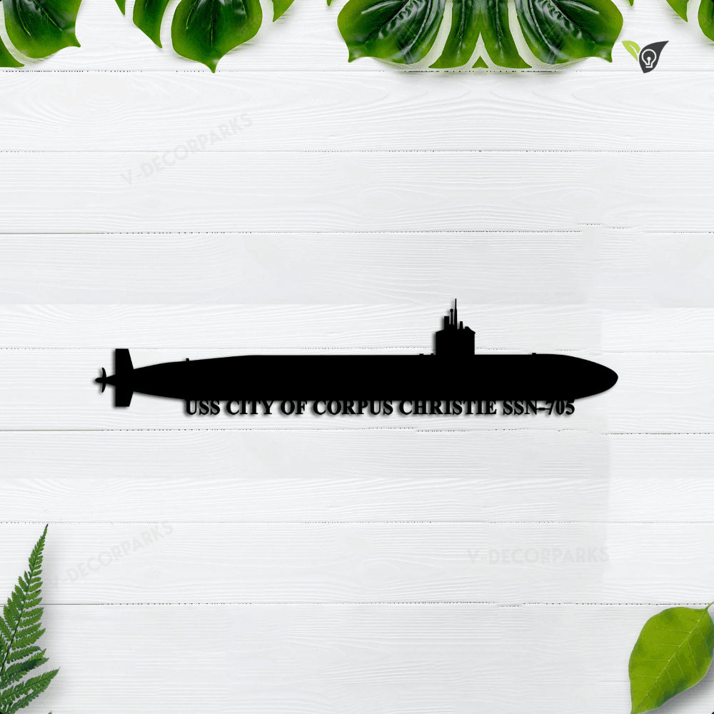 Personalized Submarine Uss City Of Corpus Christie Ssn-705 Metal Wall Art, Custom Us Navy Ships Metal Sign, Metal Veteran Decor, Navy Gift, Decor Decoration