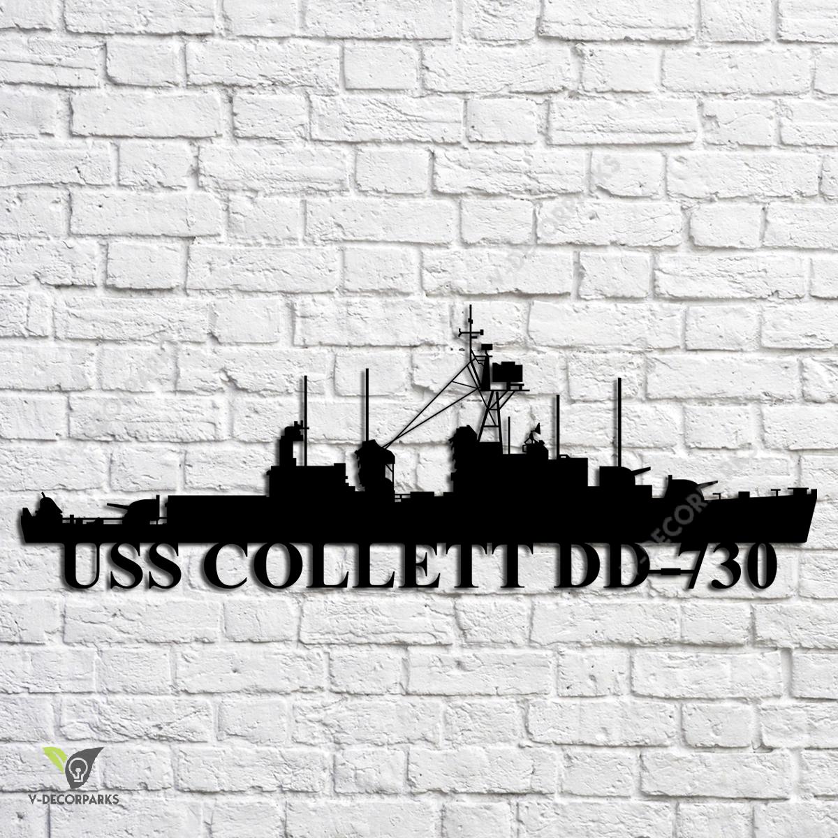 Uss Collett Dd-730 Navy Ship Metal Art, Navy Ships Silhouette Metal ...