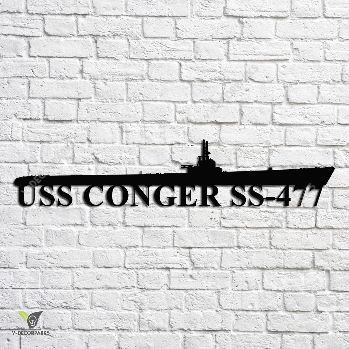 Uss Conger Ss-477 Navy Ship Metal Art, Navy Ships Silhouette Metal Gift ...