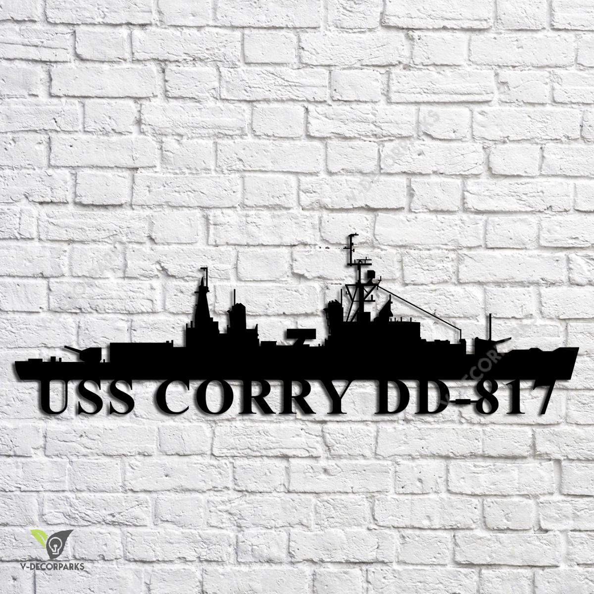 Uss Corry Dd-817 Navy Ship Metal Art, Navy Ships Silhouette Metal Gift ...