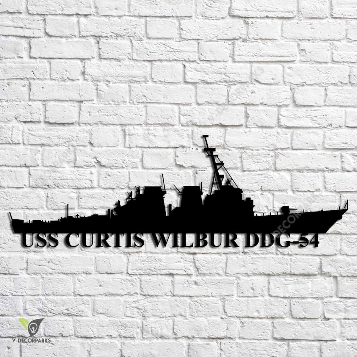 Uss Curtis Wilbur Ddg-54 Navy Ship Metal Art, Navy Ships Silhouette ...