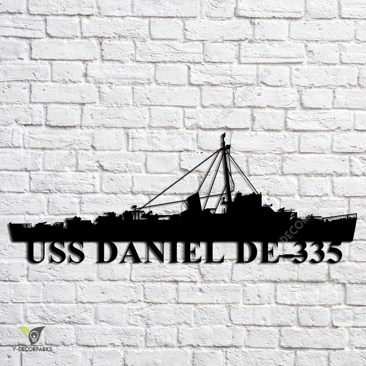 Uss Daniel De-335 Navy Ship Metal Art, Navy Ships Silhouette Metal Gift ...