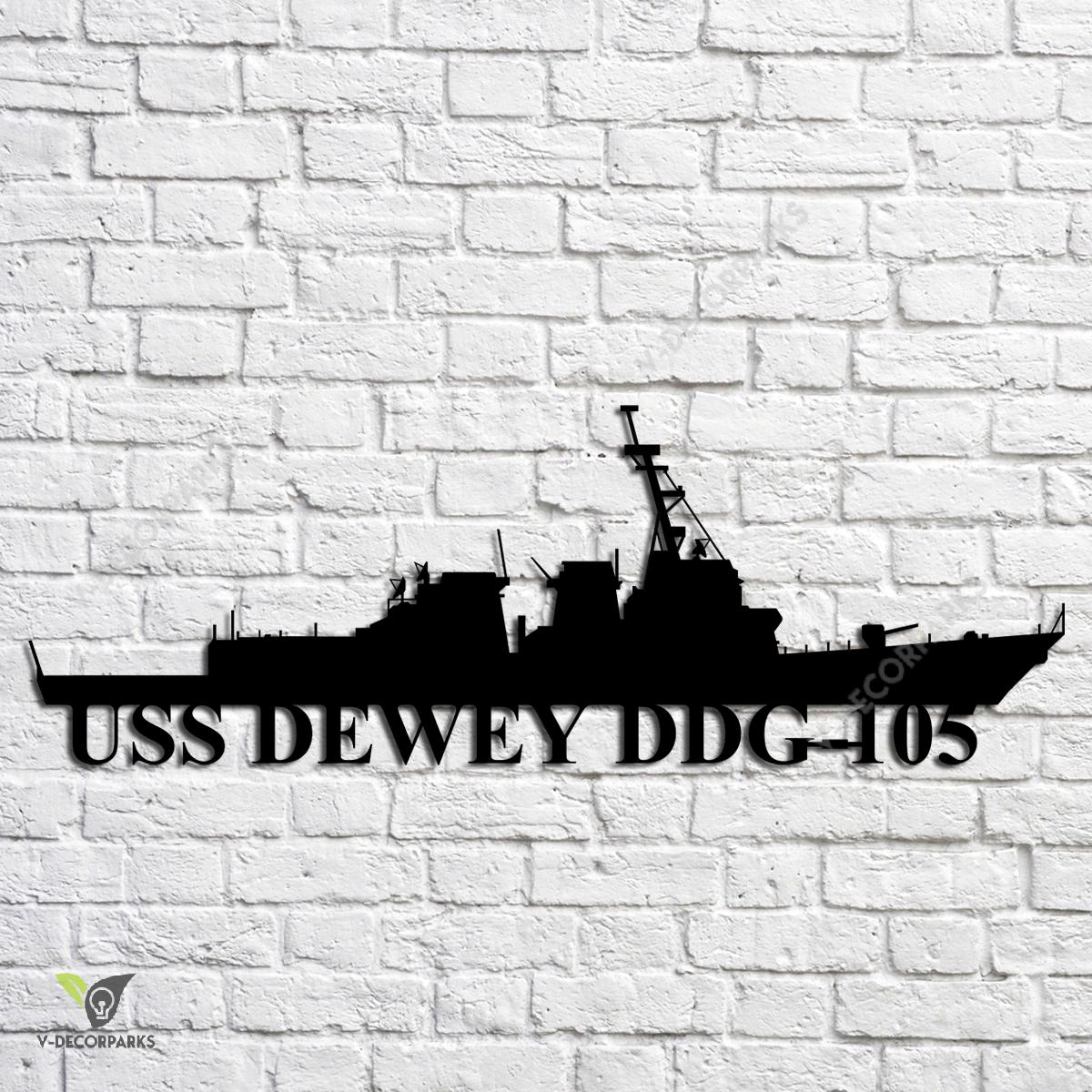 uss-dewey-ddg-105-navy-ship-metal-art-navy-ships-silhouette-metal-gift