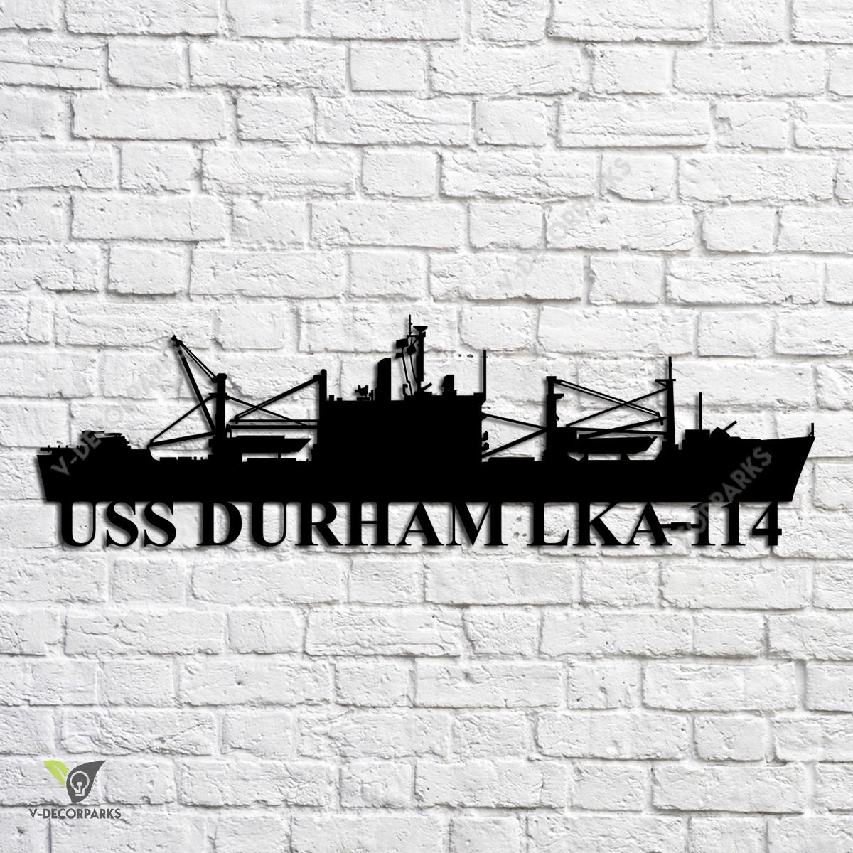 Uss Durham Lka 114 Navy Ship Metal Art, Navy Ships Silhouette Metal ...