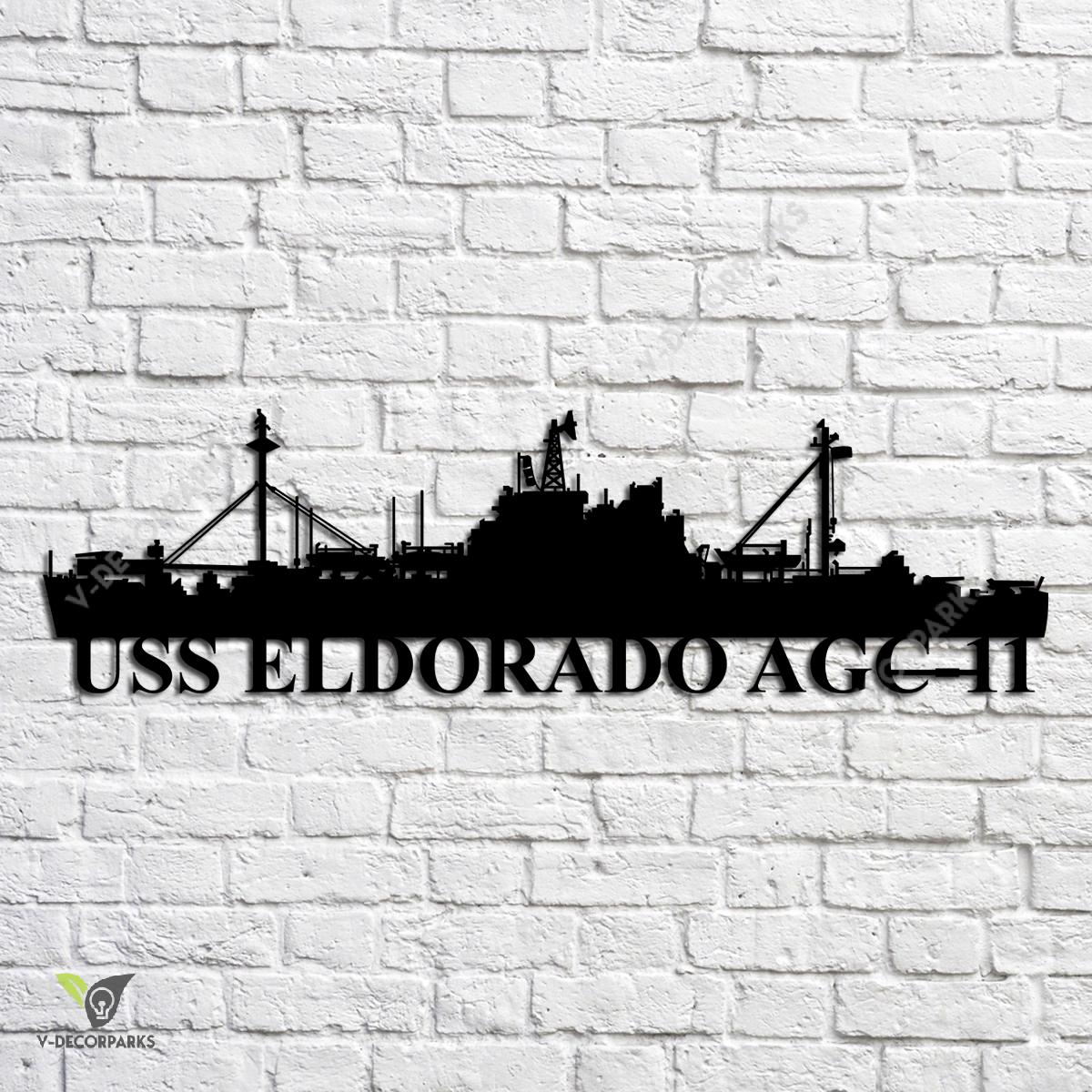 Uss Eldorado Agc-11 Navy Ship Metal Art, Navy Ships Silhouette Metal ...