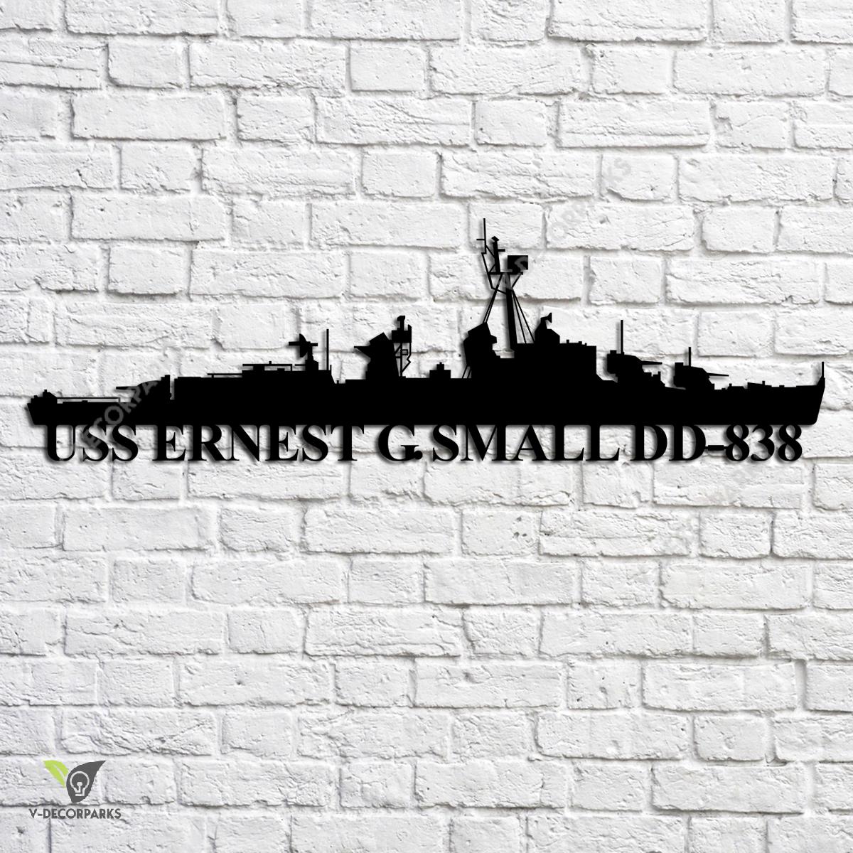 Uss Ernest G. Small Dd-838 Navy Ship Metal Art, Navy Ships Silhouette ...