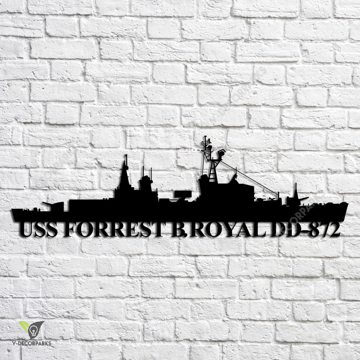 Uss Forrest B. Royal Dd-872 Navy Ship Metal Art, Navy Ships Silhouette ...