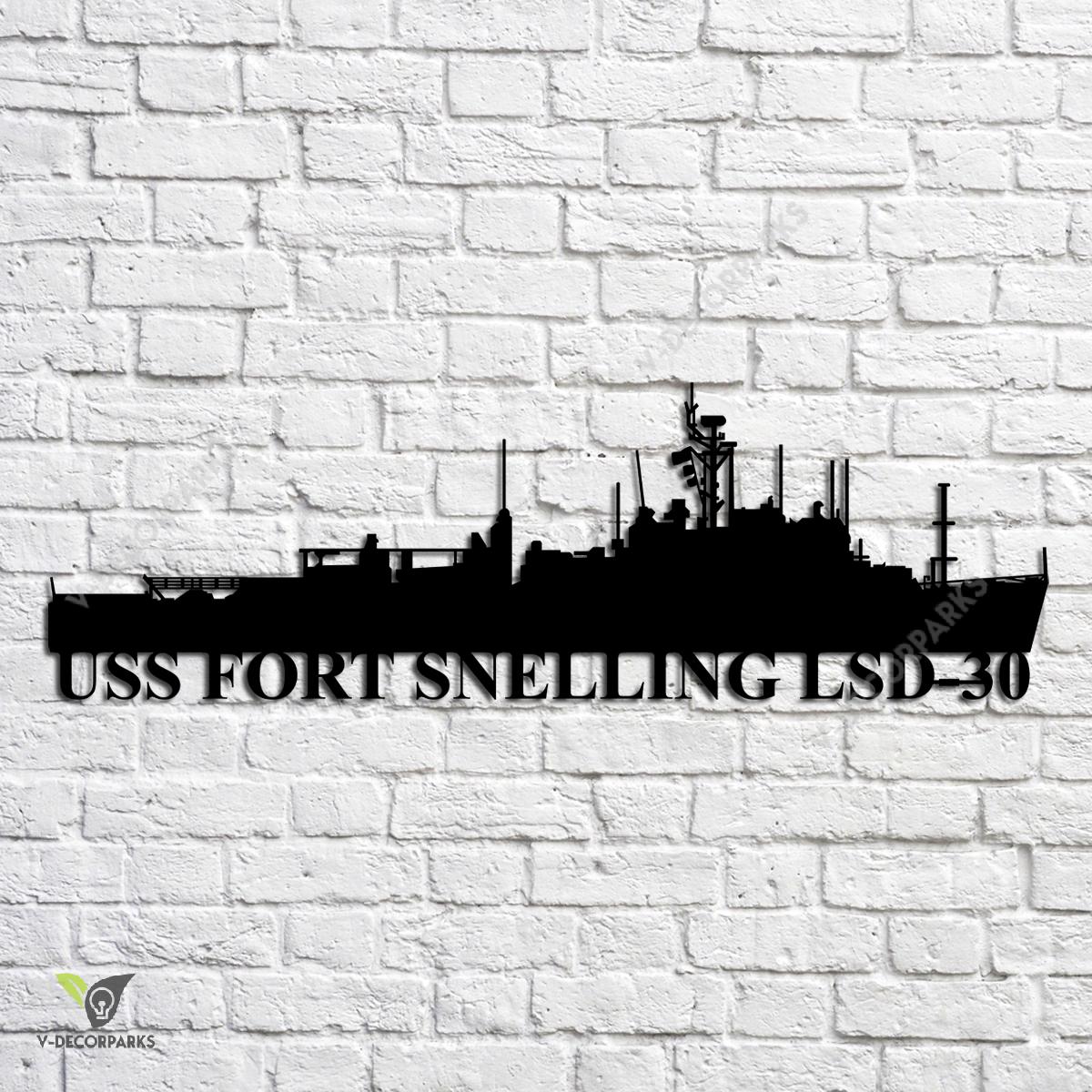 Uss Fort Snelling Lsd-30 Navy Ship Metal Art, Navy Ships Silhouette ...