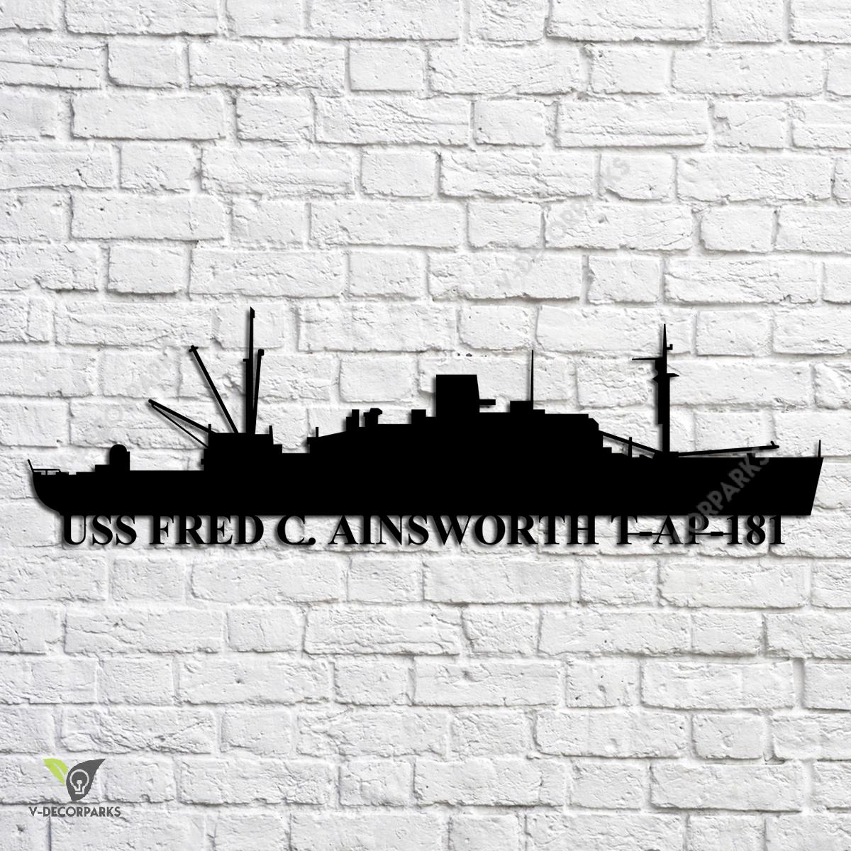 Uss Fred C. Ainsworth T-ap-181 Navy Ship Metal Art, Navy Ships ...