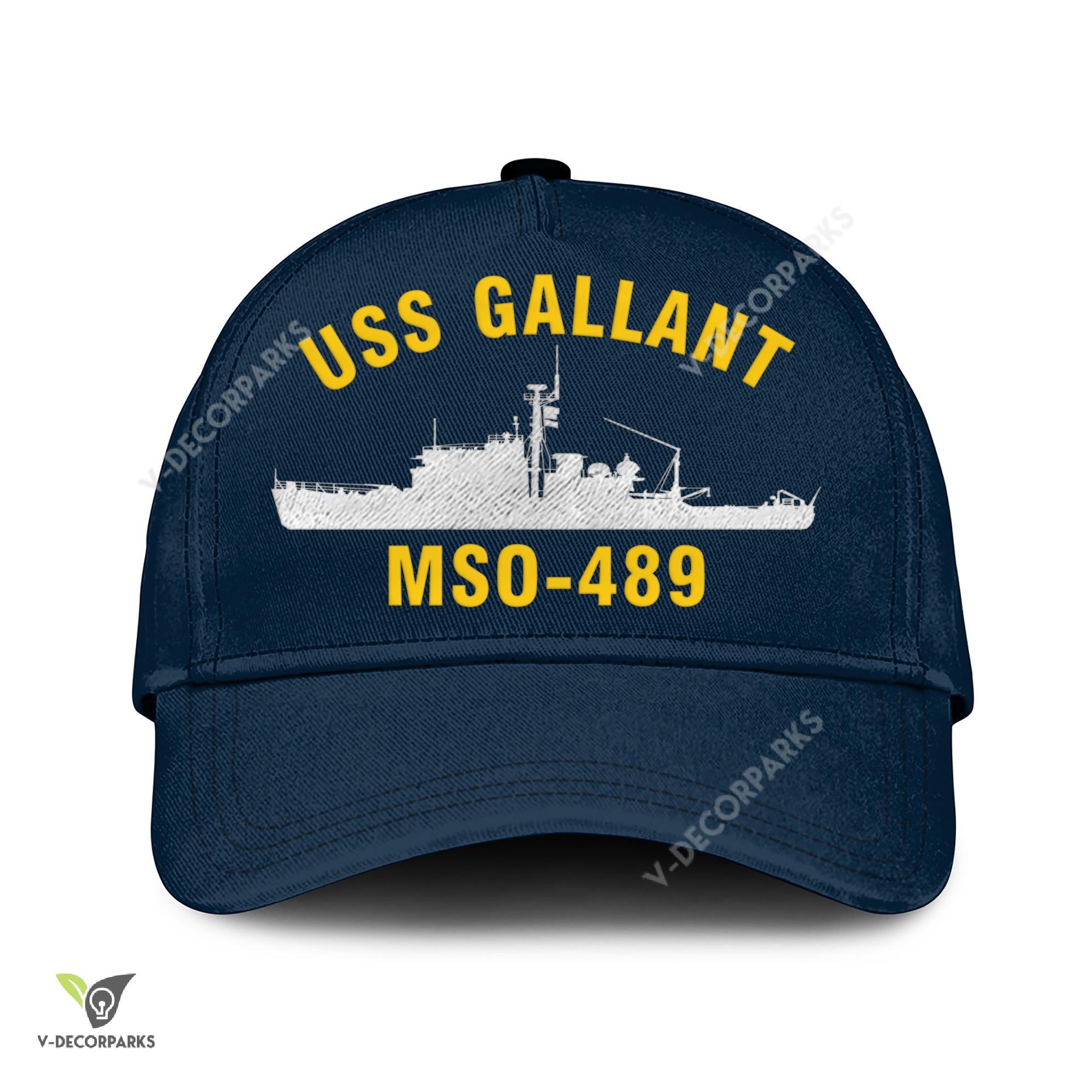 Uss Gallant Mso-489 Classic Baseball Cap Gift For Navy Veteran, Custom ...